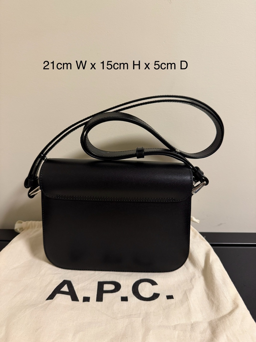 A.P.C. Grace Black Leather Crossbody with Gold & Silver Accents authentic - Picture 2 of 10